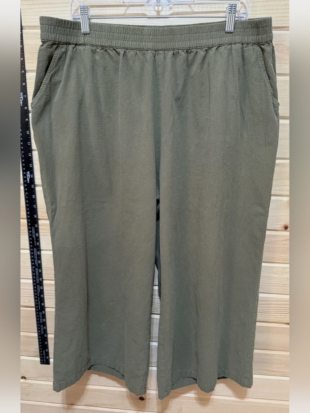 ECupper Green Wide Barrel Leg Ankle Pants Size 4X #0254*
